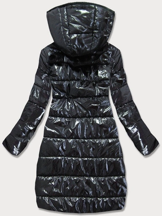 BŁYSZCZĄCA KURTKA ZIMOWA DAMSKA CZARNA (637ART)