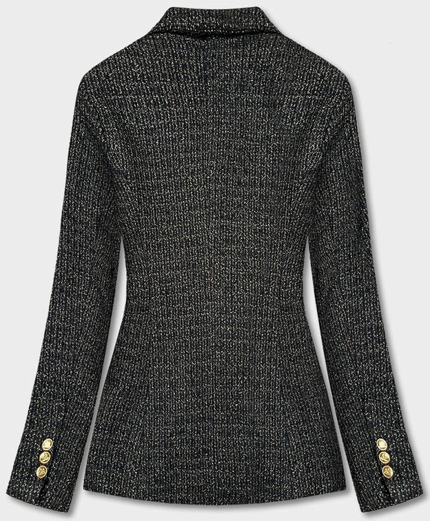 Dwurzędowa marynarka z guzikami czarno-brązowa (AG3-1981)