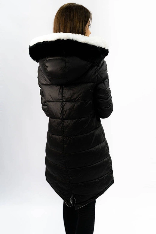 DWUSTRONNA DAMSKA KURTKA ZIMOWA MORO BIAŁA/CZARNA (X003X)