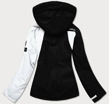 DAMSKA KURTKA ZIMOWA NARCIARSKA CZARNO-BIAŁA (B2377)