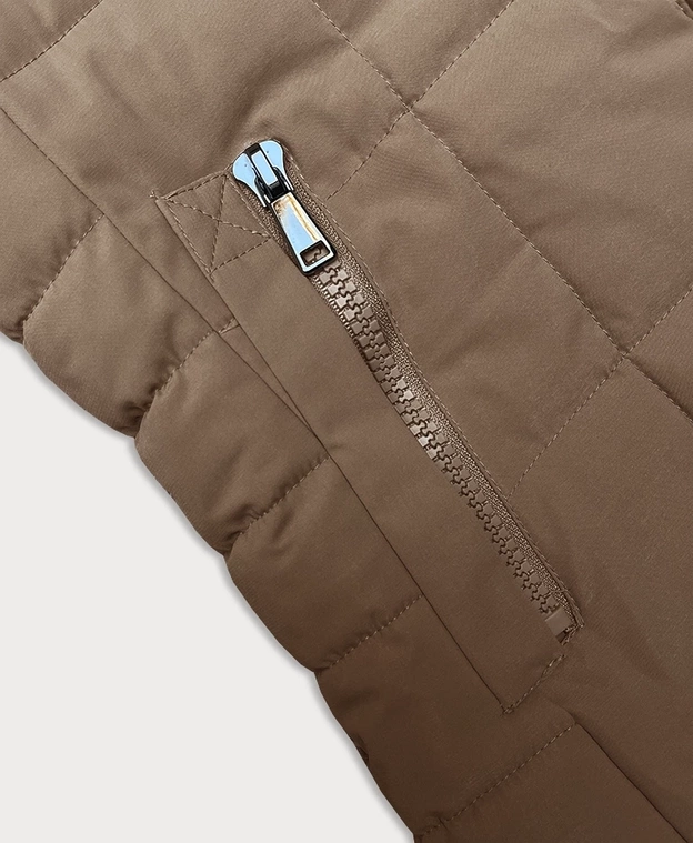 Pikowana kurtka zimowa damska J Style beżowa (16M9119-62)