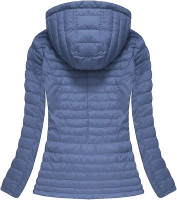 KURTKA Z KAPTUREM NIEBIESKA (W566BIG)