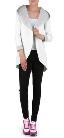 NARZUTKA BLUZA SWEETISSIMA BIAŁO-SZARA (8103-6)