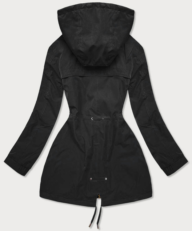Dwustronna kurtka parka damska czarno/żółta (w703big)