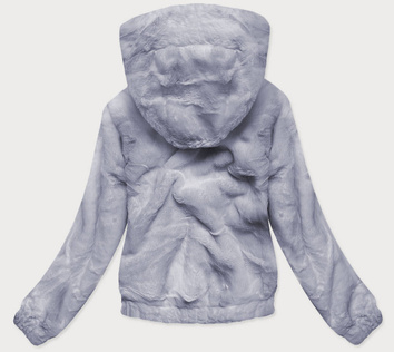 KRÓTKA KURTKA DAMSKA OVERSIZE FUTRO SZARA (BR9597-9)