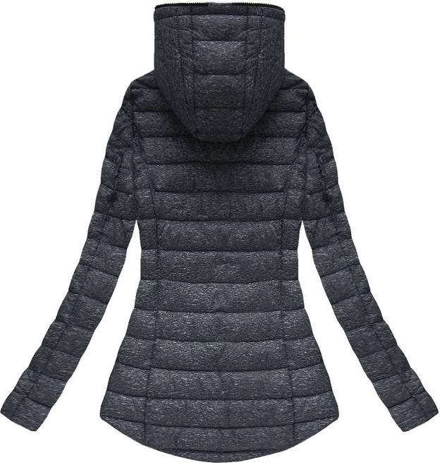 PIKOWANA KURTKA Z KAPTUREM CZARNA (7149)