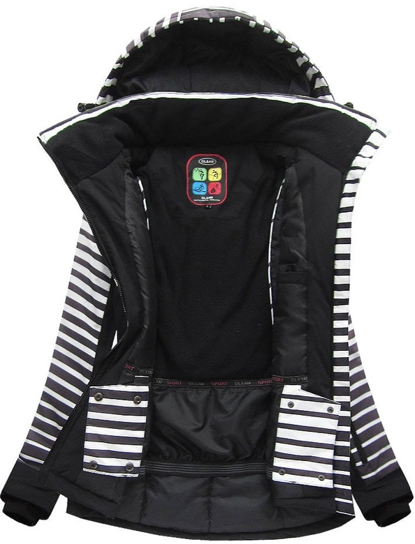 DAMSKA KURTKA ZIMOWA SNOWBOARDOWA Z MEMBRANĄ CZARNA (W191)