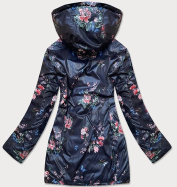 DWUSTRONNA KURTKA DAMSKA Z KAPTUREM GRANATOWA (8913-E)