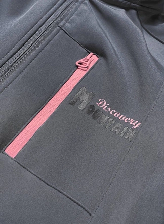 DAMSKA KURTKA TREKKINGOWA GRAFIT-RÓŻ (HH029)