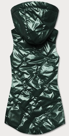 METALICZNY BEZRĘKAWNIK DAMSKI Z KAPTUREM ZIELONY (HS-1817)