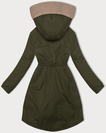Kurtka damska ze ściągaczem w talii S'West khaki (B8352-11)