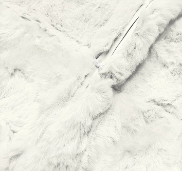 Kurtka damska futro z kapturem biała (br9741-26)