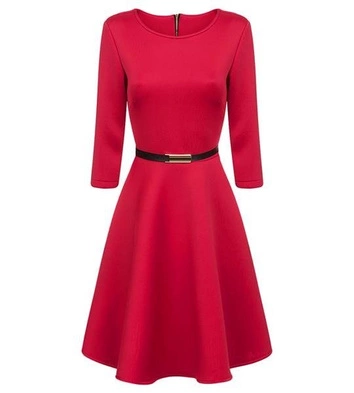 PIANKOWA SUKIENKA Z ZAMKIEM CZERWONA (S5000)