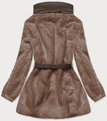 Kurtka futrzana ze stójką brązowa (gsq2228)