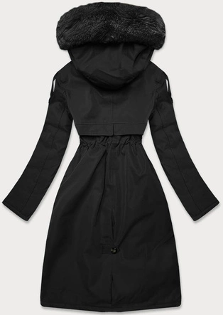 ZIMOWA DAMSKA PARKA BAWEŁNIANA CZARNA (FM03-B1)