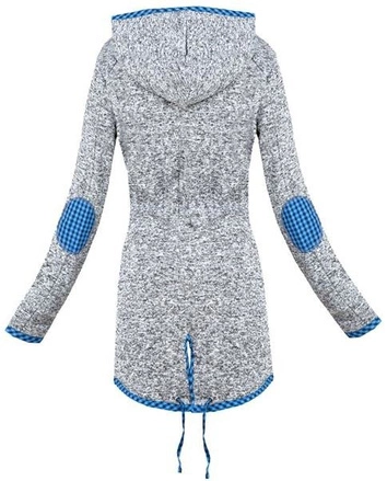 BLUZA Z KAPTUREM SZARO-BIAŁA (LX2256)