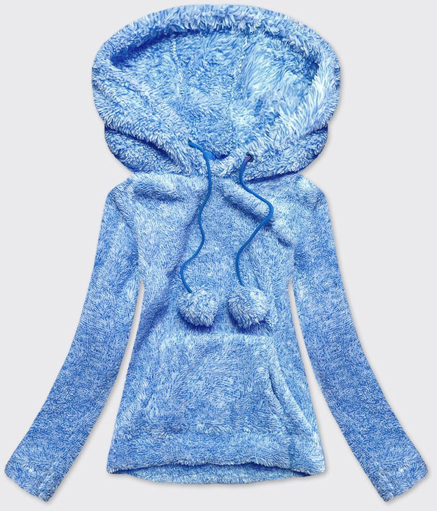 PLUSZOWA DAMSKA BLUZA MELANŻ NIEBIESKA (HH034)