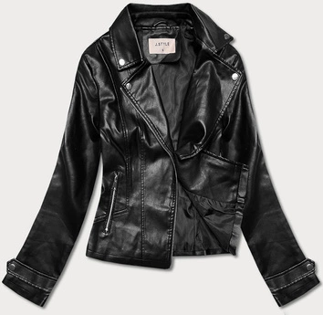 Damska kurtka z klapami czarna (11Z8035)