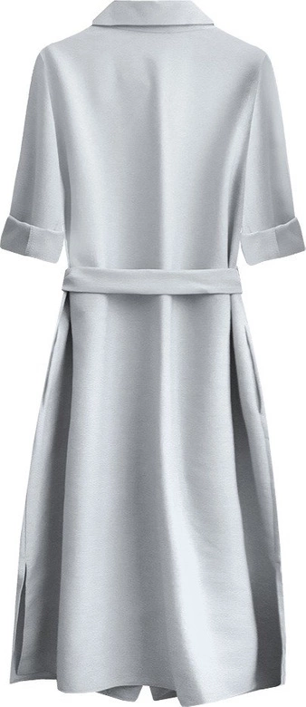 SUKIENKA Z GUZIKAMI I PASKIEM MIDI JASNOSZARA (293ART)