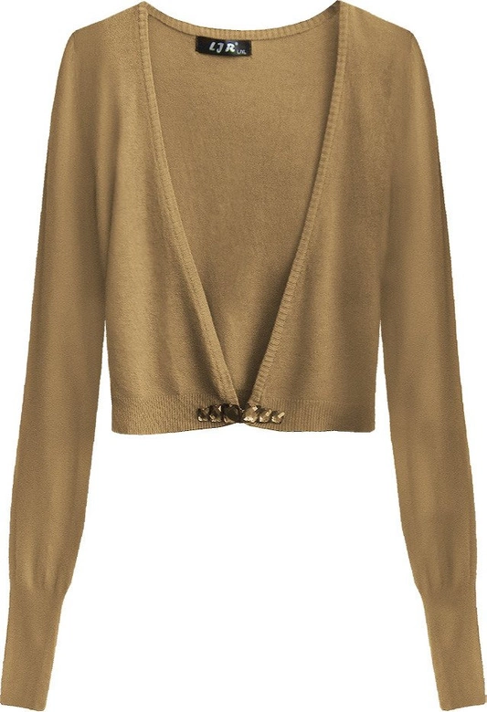 KRÓTKI ZDOBIONY SWETEREK JASNOBRĄZOWY (1550)