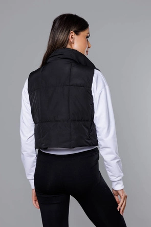 Krótka kamizelka ze stójką czarna (16M9079-392)