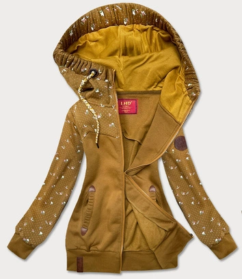 Bluza damska z kwiatuszkami musztardowa (amg828)