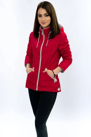 KURTKA Z KAPTUREM CZERWONA (B9517)
