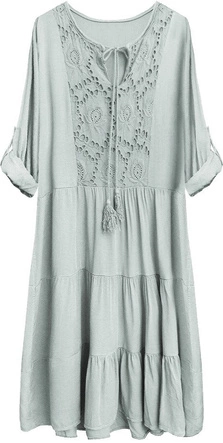 SUKIENKA OVERSIZE Z HAFTEM SZARA (308ART)