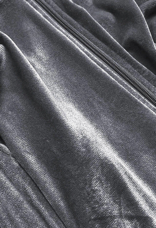 WELUROWY DRES DAMSKI GRAFITOWY (81222)