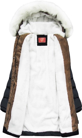 PIKOWANA KURTKA Z KAPTUREM GRANATOWA (A913)