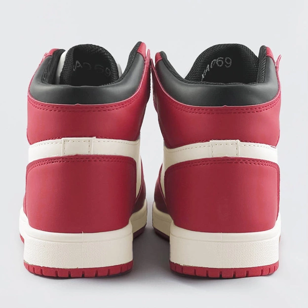 Damskie sneakersy za kostkę czerwono-białe (xa069)