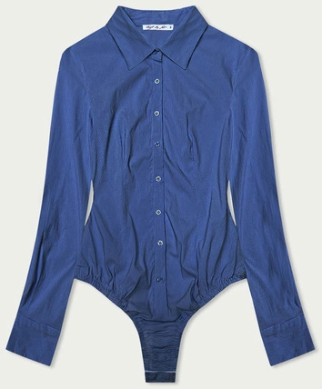 Damska koszula body w paski granatowa (M-8890)