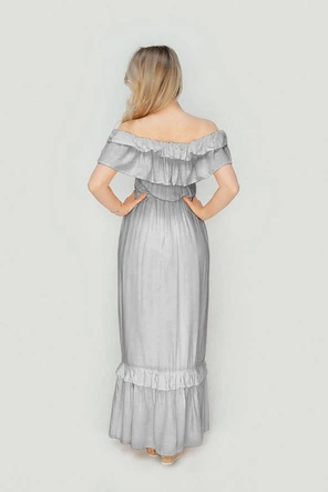 SUKIENKA HISZPANKA MAXI SZARA (344ART)