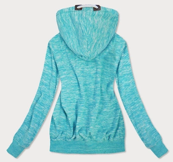DAMSKA BLUZA Z KAPTUREM TURKUSOWY MELANŻ (1926)