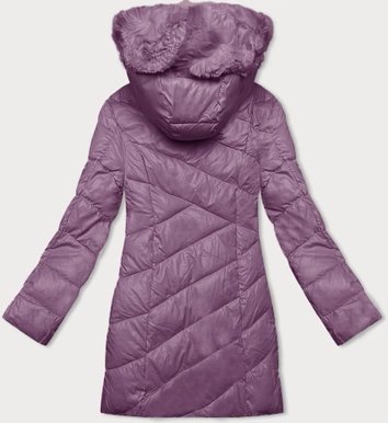 Zimowa kurtka damska z kapturem fioletowa (H-898-38)