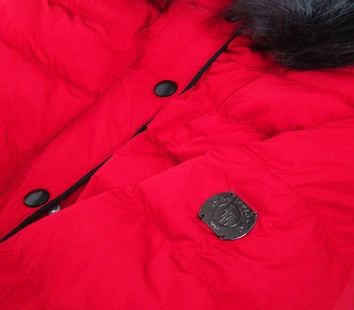 PIKOWANA ZIMOWA KURTKA DAMSKA Z FUTERKIEM CZERWONA (M-113)