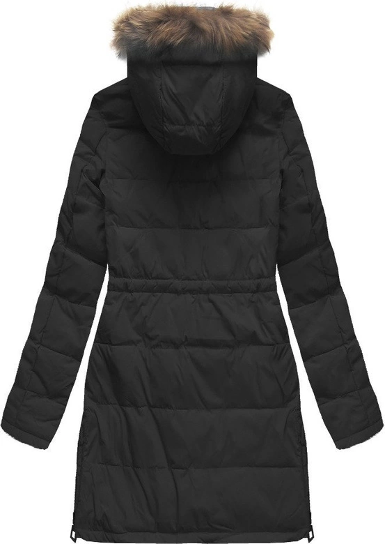 PIKOWANA KURTKA Z NASZYWKAMI CZARNA (MODEL14)