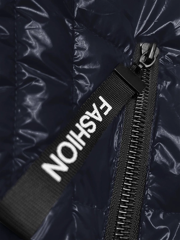 Pikowana kurtka z odpinanym kapturem S'West granatowa (B9753-3)