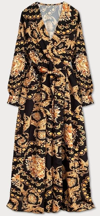 WZORZYSTA SUKIENKA MAXI CZARNA (682/2ART)