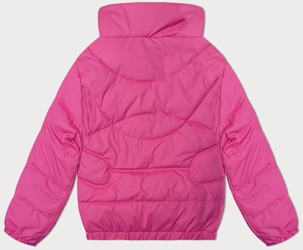 Pikowana kurtka ze stójką Miss TiTi różowa (2481)