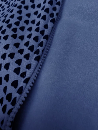 Rozpinana bluza damska w serduszka ciemna niebieska (2315)