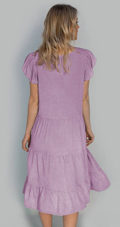 DELIKATNA SUKIENKA W GROSZKI LILAC (588ART)