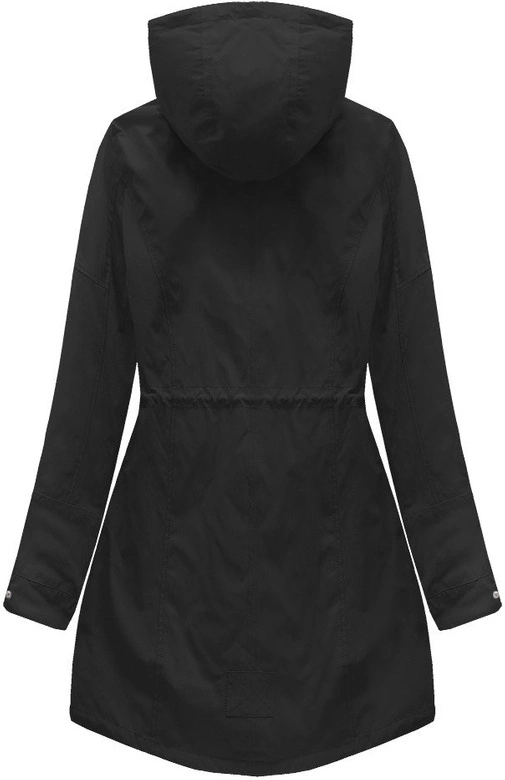 DWUSTRONNA PARKA Z KAPTUREM CZARNO-MUSZTARDOWA (W0232)