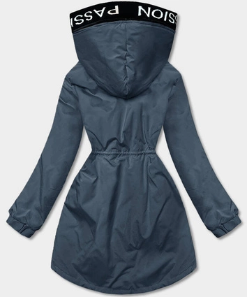 Damska parka oversize niebieska (B8080-72)