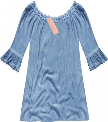 CIENKA BLUZKA Z GIPIURĄ CIEMNONIEBIESKA (ART2)