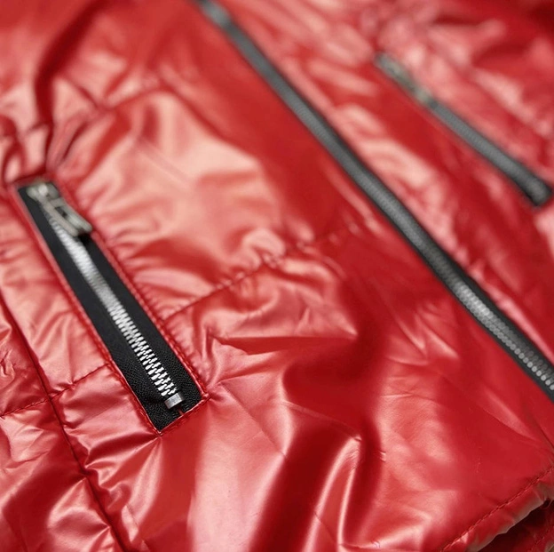 LEKKA ZIMOWA KURTKA DAMSKA METALICZNA CZERWONA (721ART)