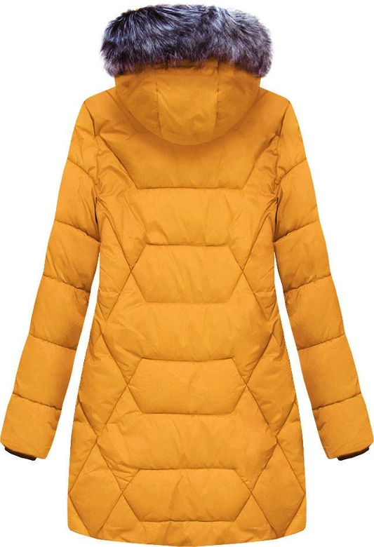 PIKOWANA KURTKA Z KAPTUREM ŻÓŁTA (B2644)