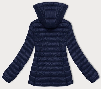 Pikowana kurtka damska z kapturem J Style granatowa (16M9102-215)