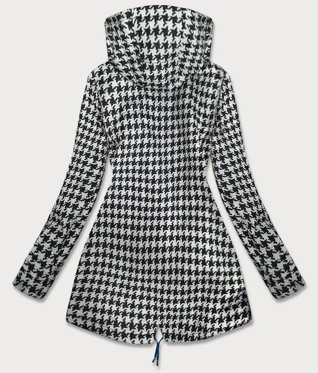 DWUSTRONNA KURTKA PARKA DAMSKA NIEBIESKA-PEPITKA (W353-1)