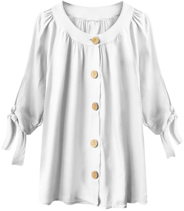 KRÓTKA BLUZKA Z GUZIKAMI BIAŁA (252ART)